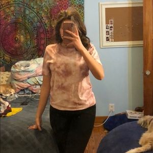 Pink/purple and white tie dye tshirt